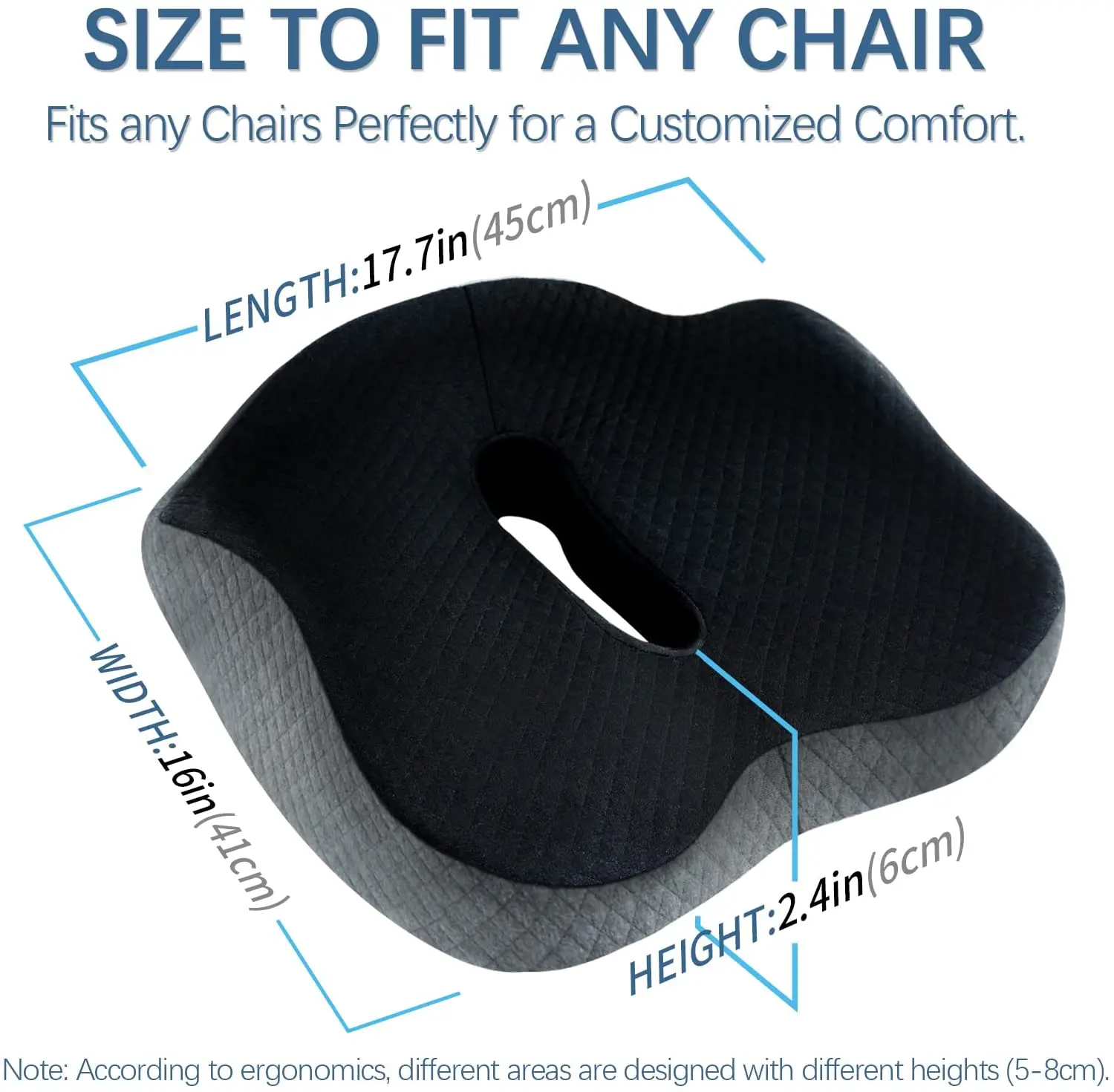 Orthopedic Memory Foam Seat Cushion, Support Waist Back Pillow, Car Seat, Hip Massage Pad Sets, Coccyx Office Chair