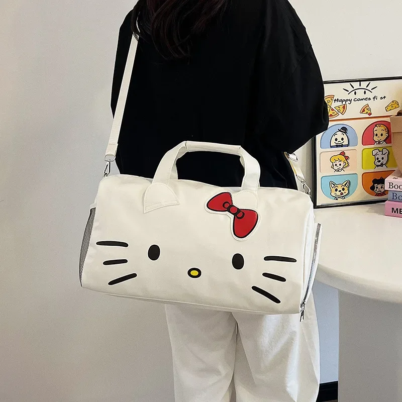 Sanrio hello kitty cartoon cute messenger shoulder bag bow girl boy handbag gym bag travel Cross-body bag