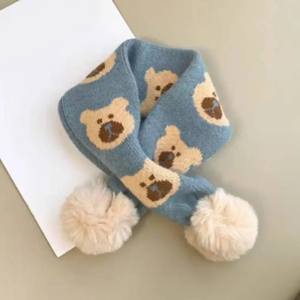 Cartoon Kids Baby Winter Knitting Scarf Boys Girls Snap Fastener Children Thermal Neck Warmer Bib Snood Cowl Tube