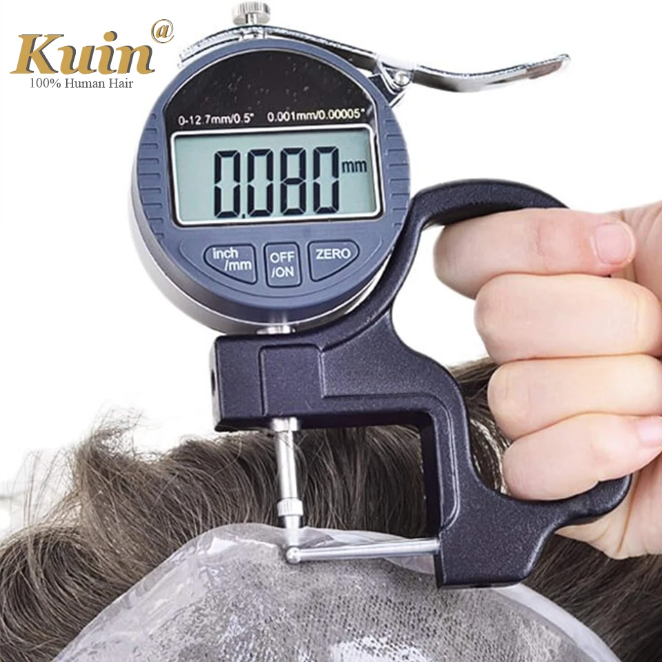 سوبر رقيقة الجلد شعر الإنسان هيربيسي عقدة مزدوجة قوية بو استبدال نظام الشعرية الاصطناعية شعر الإنسان الرجال شعر مستعار الذكور #3