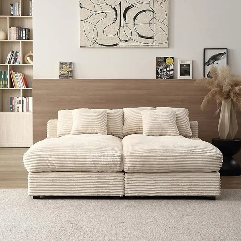High-end Light Luxury Hot-selling Boneless Sofa Vacuum Compression Sofa Corduroy Retro Fabric Sofa