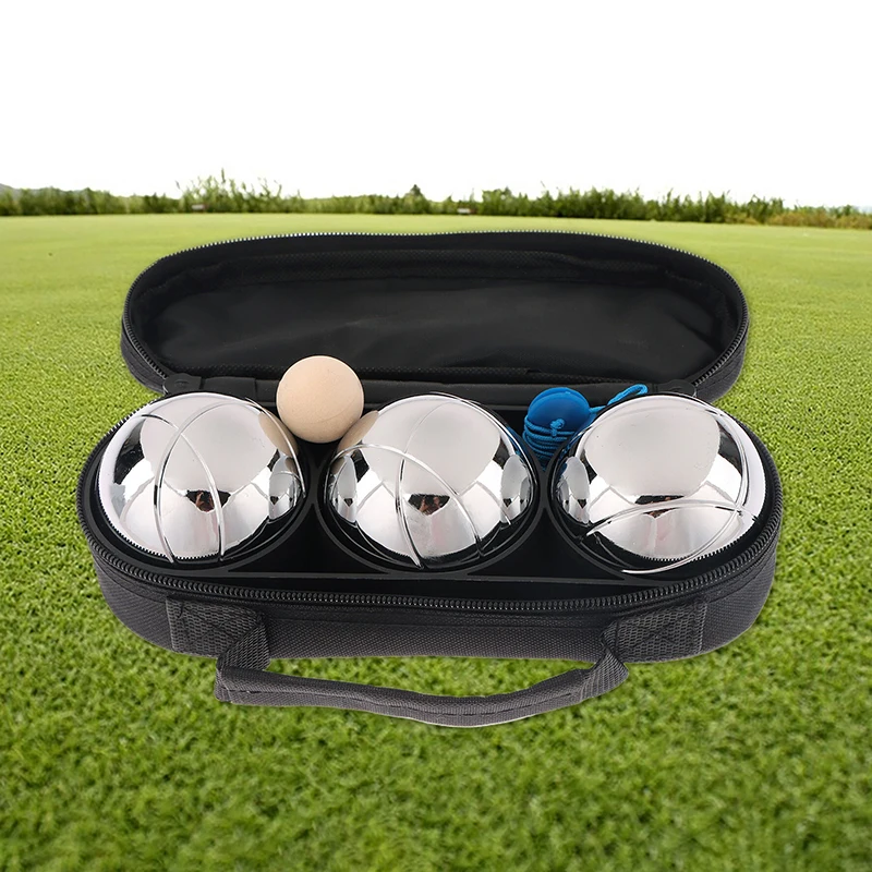 

HUA 3Pcs/Set Bocce Ball Game Set Iron Engraved Reflective Petanque Set Unique Elegant Petanque Balls Games For Outdoor Activity
