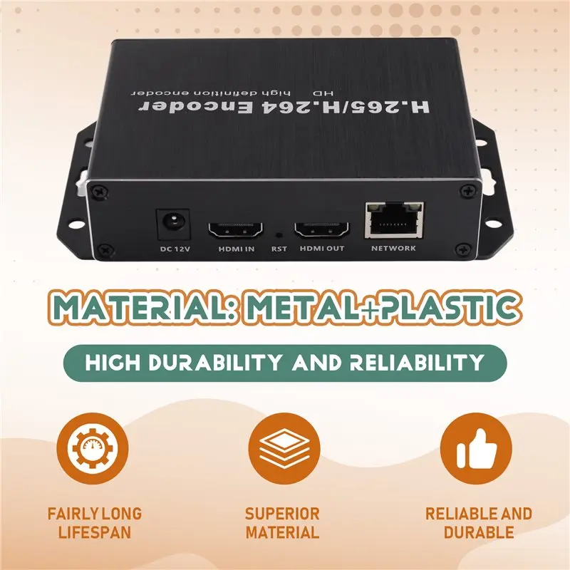 A97I-EU PLUG POE-Powered HD Audio/Video Encoder H. 265/H. 264 HD-To-IP Conversion Loop-Out Type Multi-Platform Live Streaming