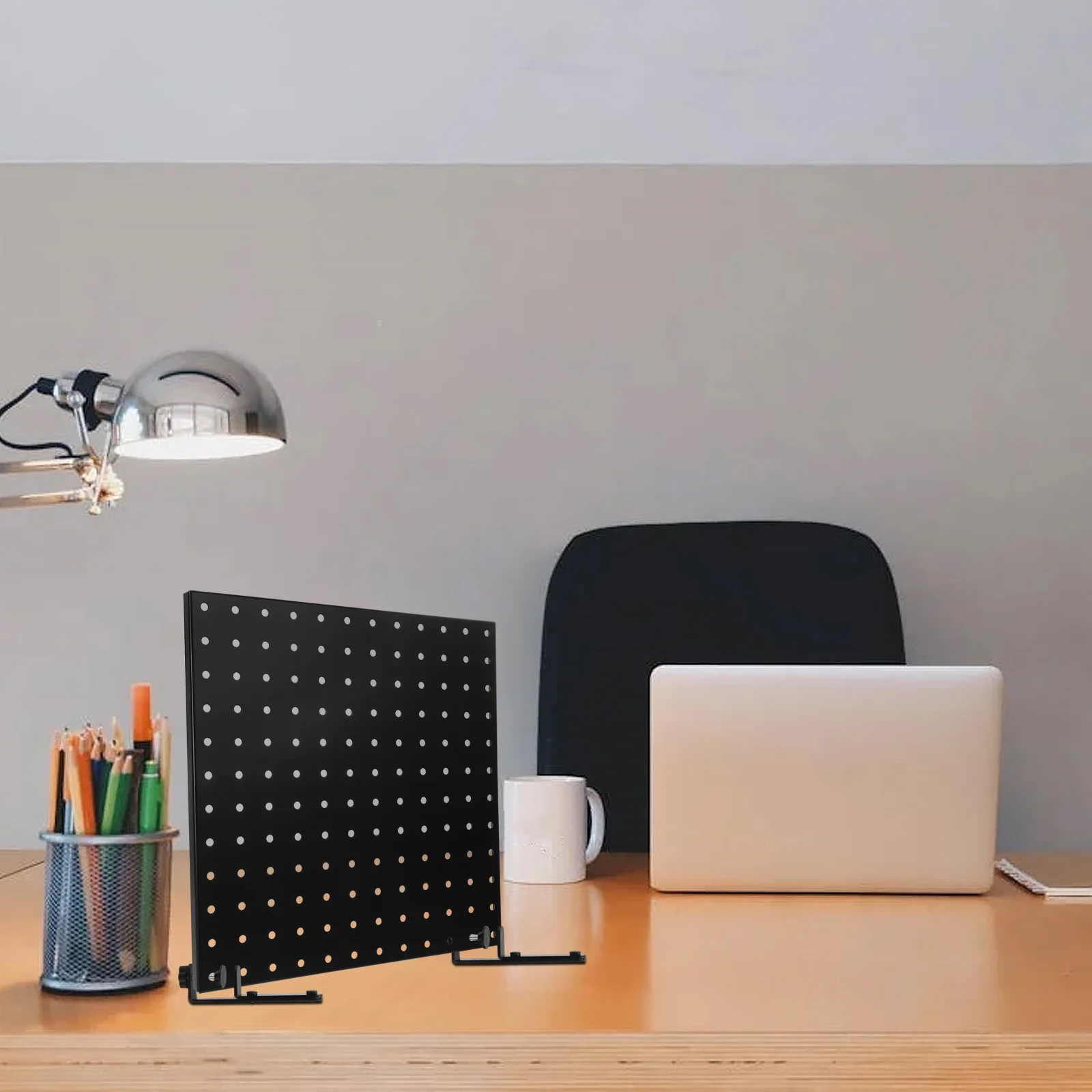 

1 Pair T-Shaped Pegboard Desk Bracket Holder For Table Edge Mounting Design No Drill Iron Storage Rack Stand