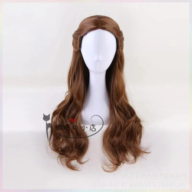 2025 12 الجمال والوحش الأميرة Beier 2018 شعر مستعار جديد مختلط بني فاتح داكن طويل مجعد الشعر تأثيري #1