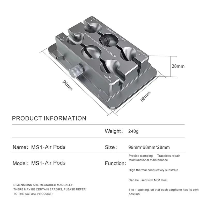A26F-MS1 Kopfhörer Reparatur Leuchte Für AIR PODS Modulare Für Air Pods 1-3 Drahtlose Kopfhörer PCB Batterie Befestigung Reparatur Werkzeuge