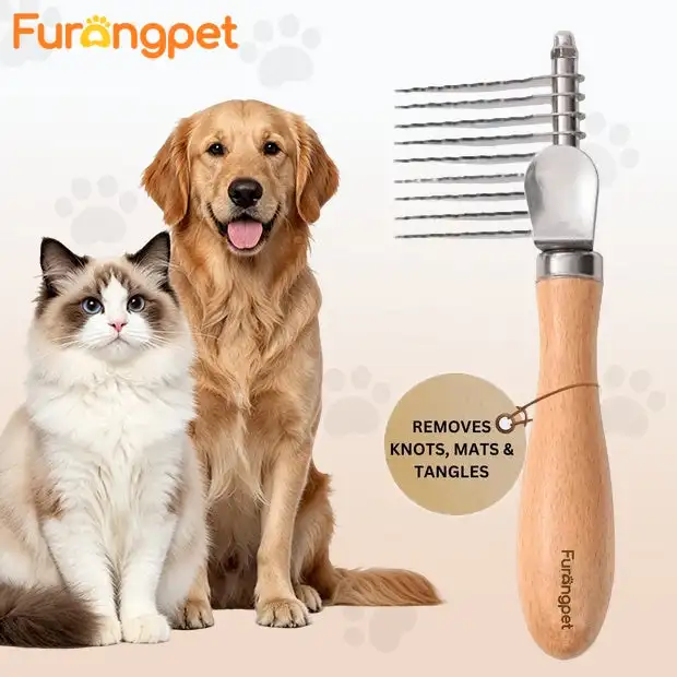 

Comb Smooth Hair Dog Brush Dog Accessories Dog Grooming Equipment Pet Hair Remover Cat Hair Comb Grooming Wooden Handle Cat