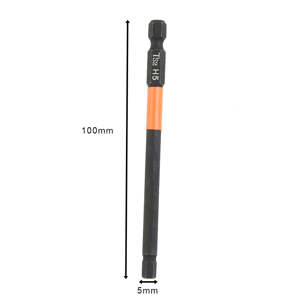 1 st 100mm Inbussleutel Boor 1/4 "Schacht Quick Release Magnetische Schroevendraaier Bit H2-H2.5 H3.0 H4.0 H5.0 H6.0