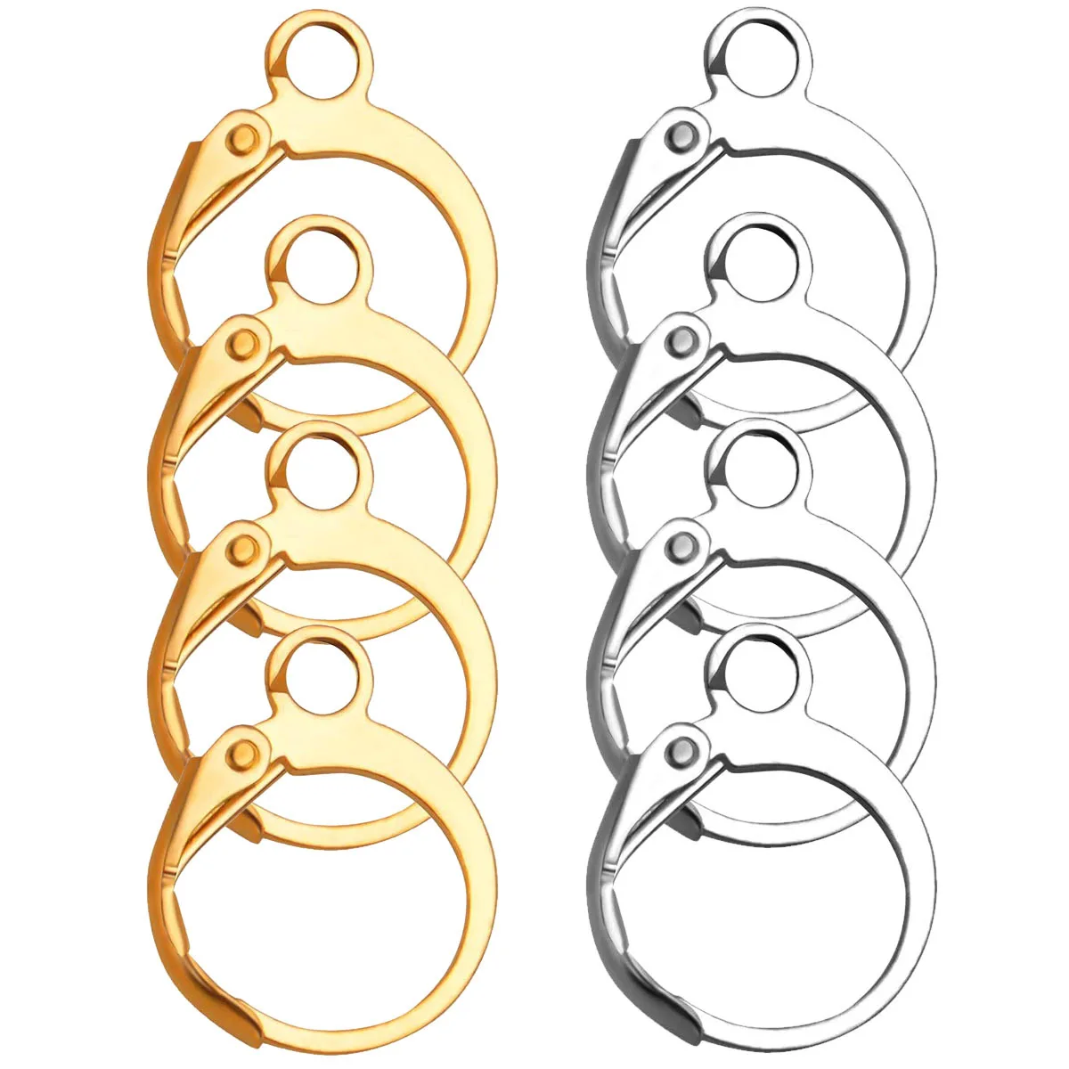 20Pcs Ear Hook Earrings Metal Handmade Jewelry Accessories Durable Hooks Open Eyelet for DIY Earrings Ladies Girls Gift