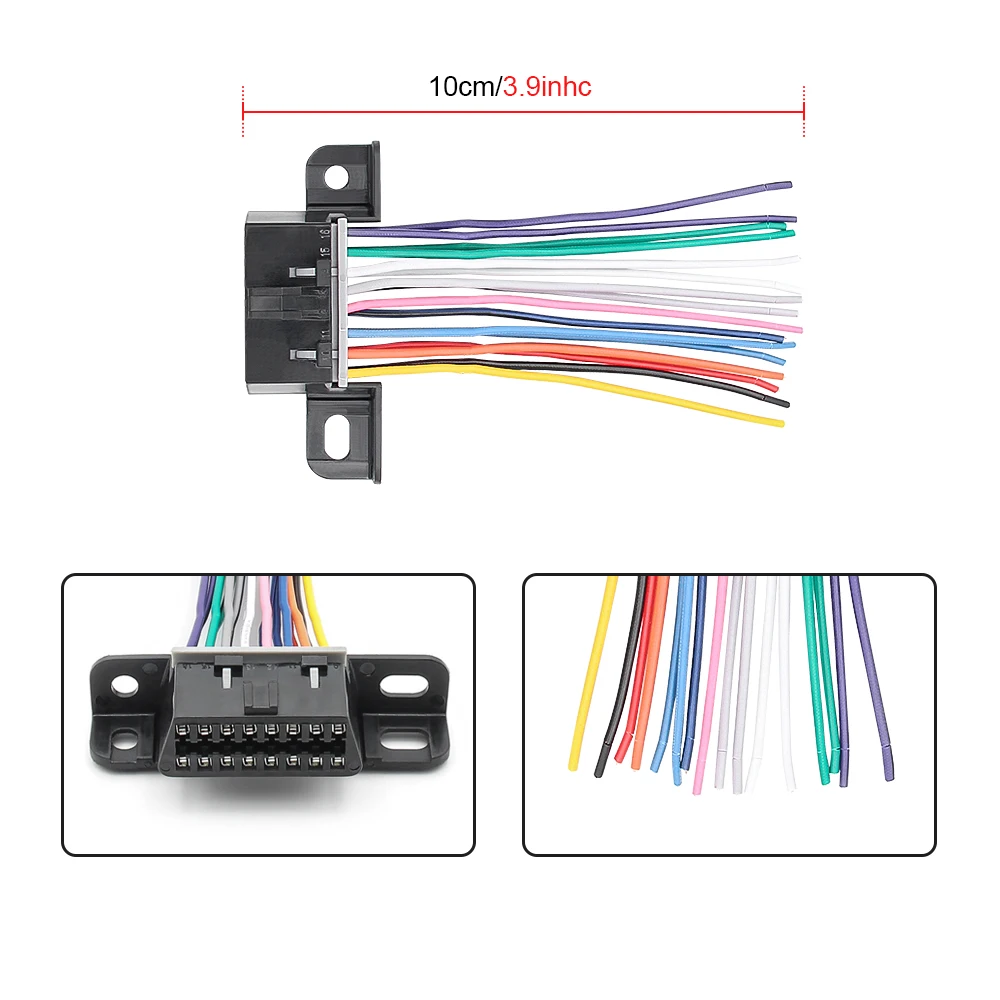 10cm 30cm DIY 16pin J1962 OBD2 Extension Cable Male Line to Female Automotive Car Diagnostic Auto Tool OBDII Adapter Cable