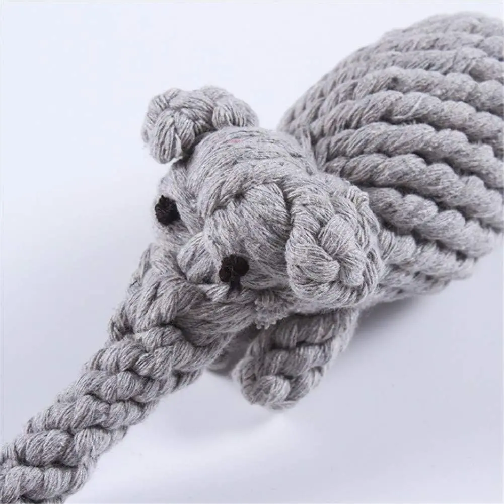 1pc Hundes pielzeug Elefant Knoten Seil Ball Baumwoll seil Hantel Welpen Reinigung Zähne Kau spielzeug langlebig geflochten biss beständig Haustier Suppli