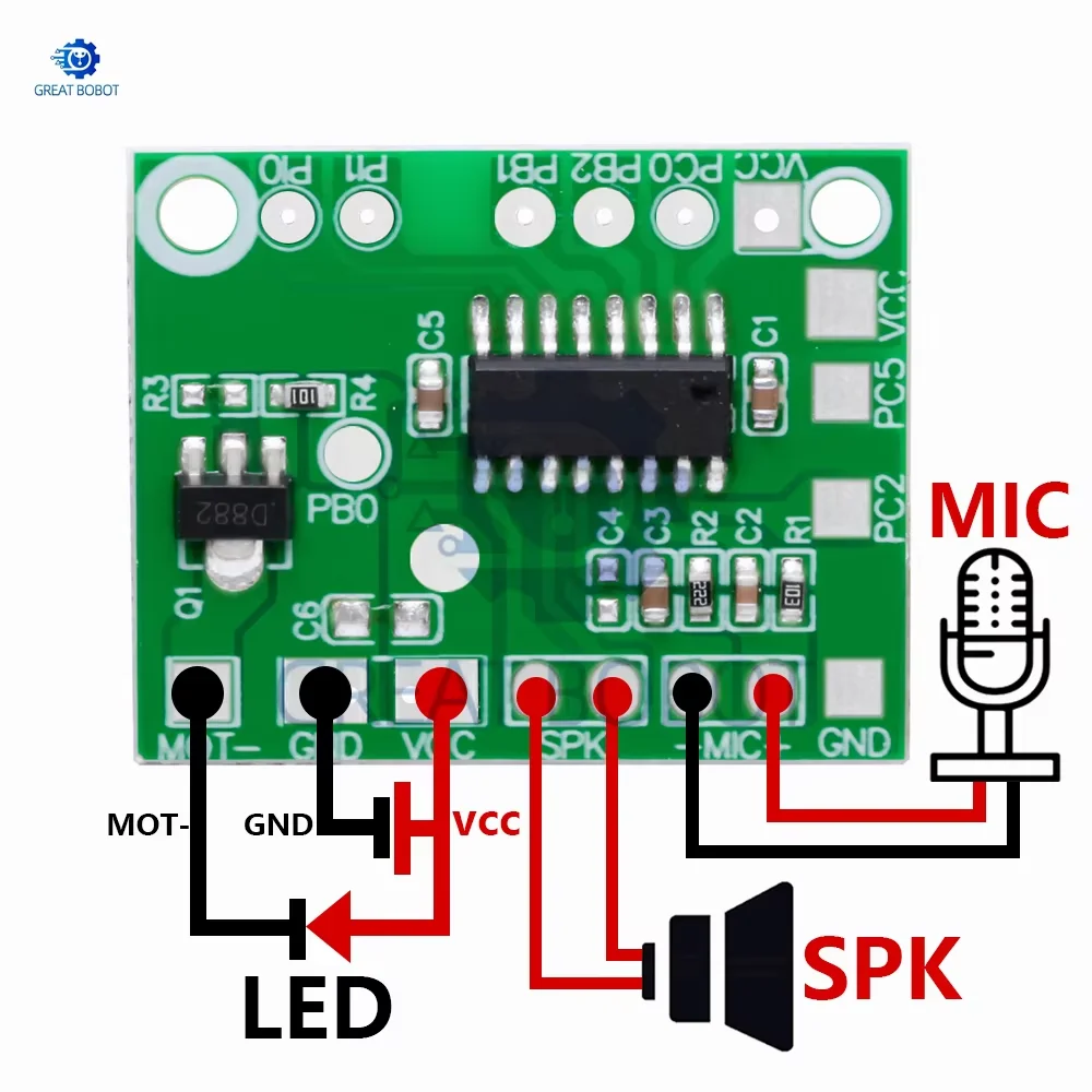 BS DIY Voice Record & Intelligent Playback Module - Voice Change Feature Included -  Toy Gift Accessories, DC 3V - 5V