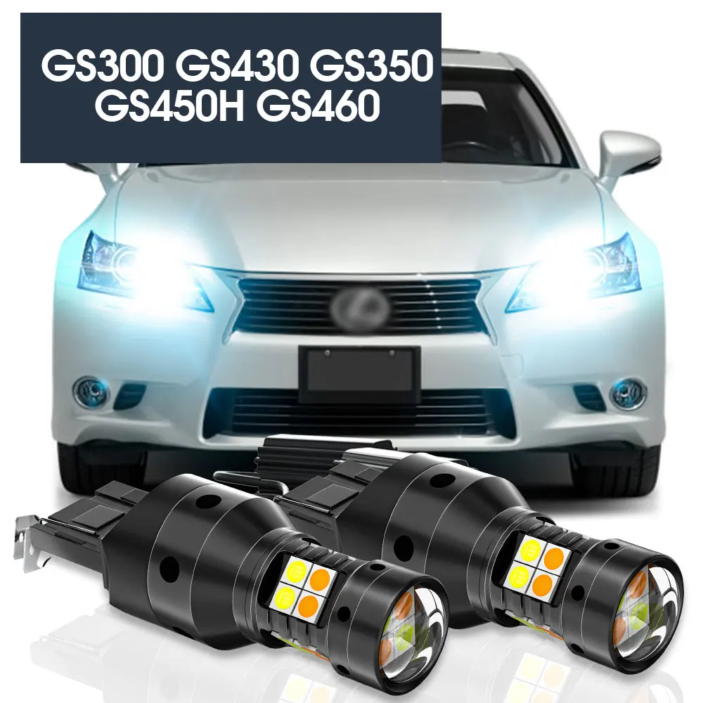 

2pcs LED Dual Mode Turn Signal+Daytime Running Light DRL Canbus Accessories For Lexus GS300 GS430 GS350 GS450H GS460 2000-2015