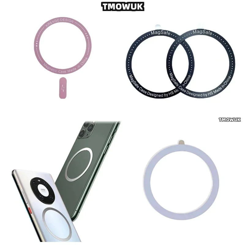 

Для iPhone 13 14 15 16 Pro Max Plus Mini, для Magsafe - набор магнитных металлических пластинок-наклеек для беспроводной зарядки