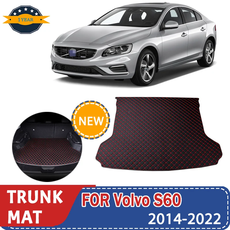 

For Volvo S60 2014-2022 Artificial Leather Car Trunk Mat Rear Trunk Cargo Protective Mat Car Interior Accessories