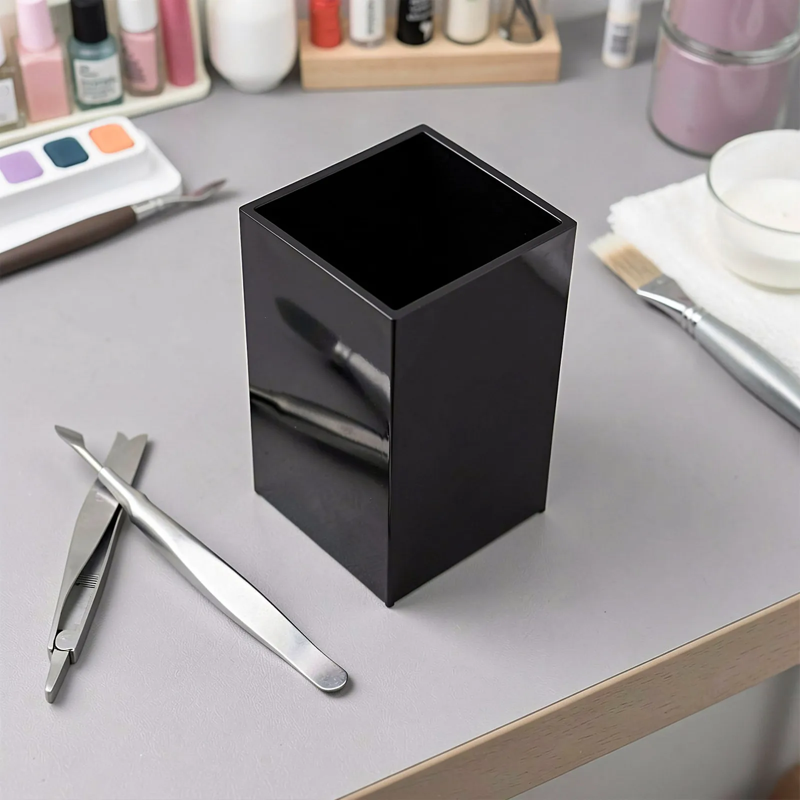 Black Nail Salon Storage Basket Stable Desktop Organizer for Manicure Supplies Nail Tool Holder Beauty Cart Accessories Lash