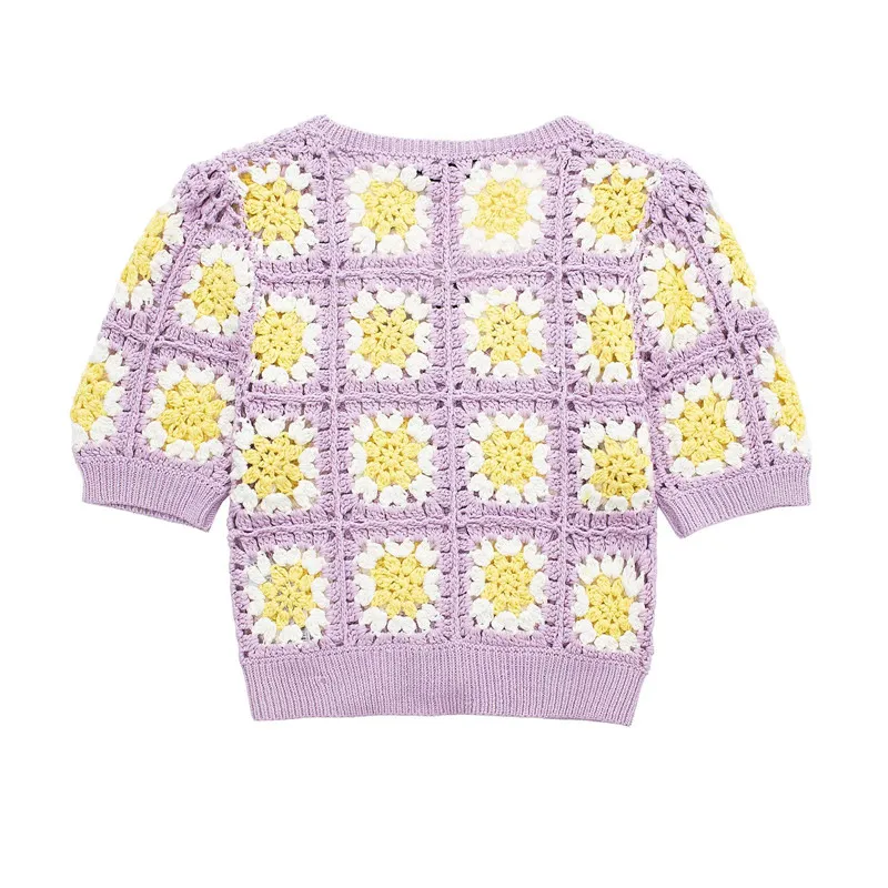 Faionable ort Sve Gebreide Jaet Dames Zomer Nieuwe Sle Hook Needle Biologisch Katoen Pendelen Sle Normale Lengte Jas