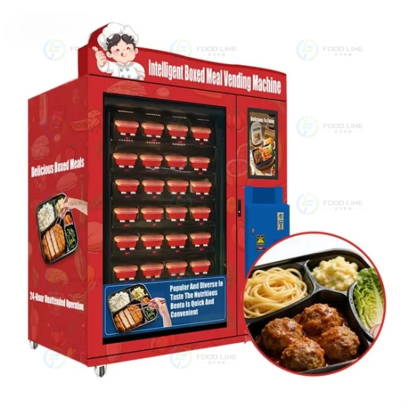 Smart Customized Lunch Box Vending Machine Commercial Food Locker Automatic Meal Vending System Stainless Steel Restaurant