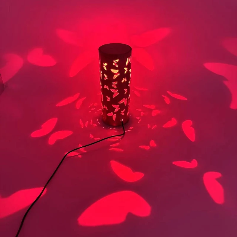 New Bamboo Night Light Creative Decorative Table Lamp USB Projection Lamp Butterfly Shadow Decorative Atmosphere Light