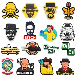 Dijes de serie de películas para hombres y mujeres, 16 piezas, Breaking Bad, Mr White Pinkman Pin Clog, accesorios Heisenberg, regalos de fiesta a granel