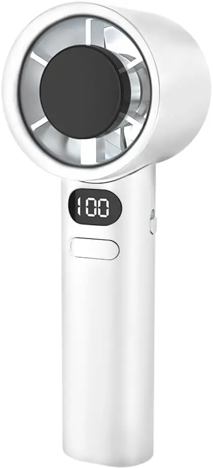 مروحة يدوية عالية السرعة محمولة Turbofan USB مروحة كهربائية قابلة للشحن شاشة ديجيتال تدعم 120 سرعة غير محدودة