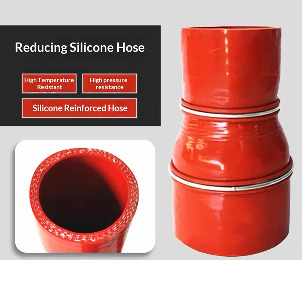 Red Large and small variable diameter joint pressure resistant silicone intercooler pipe modification intake turbocharger hose