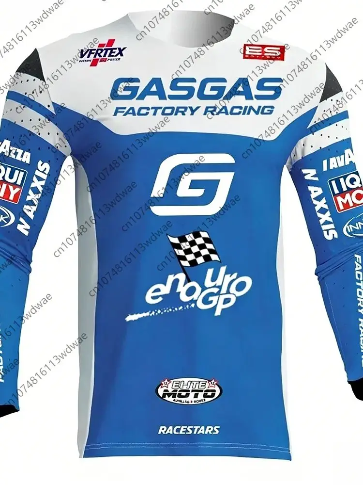 AliExpress GASGAS Factory Racing EnduroGP Jersey Multi-Sponsor Quick Dry Breathable MX Off-Road Racing Top for Motocross Enduro Enthusiasts