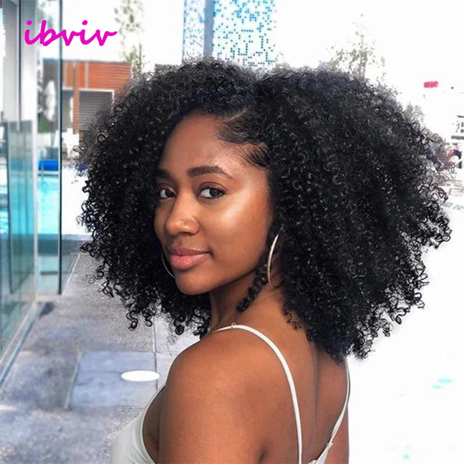 المنغولية الأفرو غريب مجعد الشعر حزم فقط 100% حزم الشعر البشري 4B 4C الطبيعي الأسود نسج ملحقات 1-3 حزم السائبة ريمي