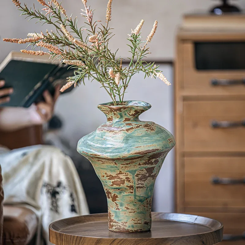 

Vintage Dried Flower Tree Branch Container Ceramic Tea Room Vase Decoration for Guesthouse TV Stand Home Decor