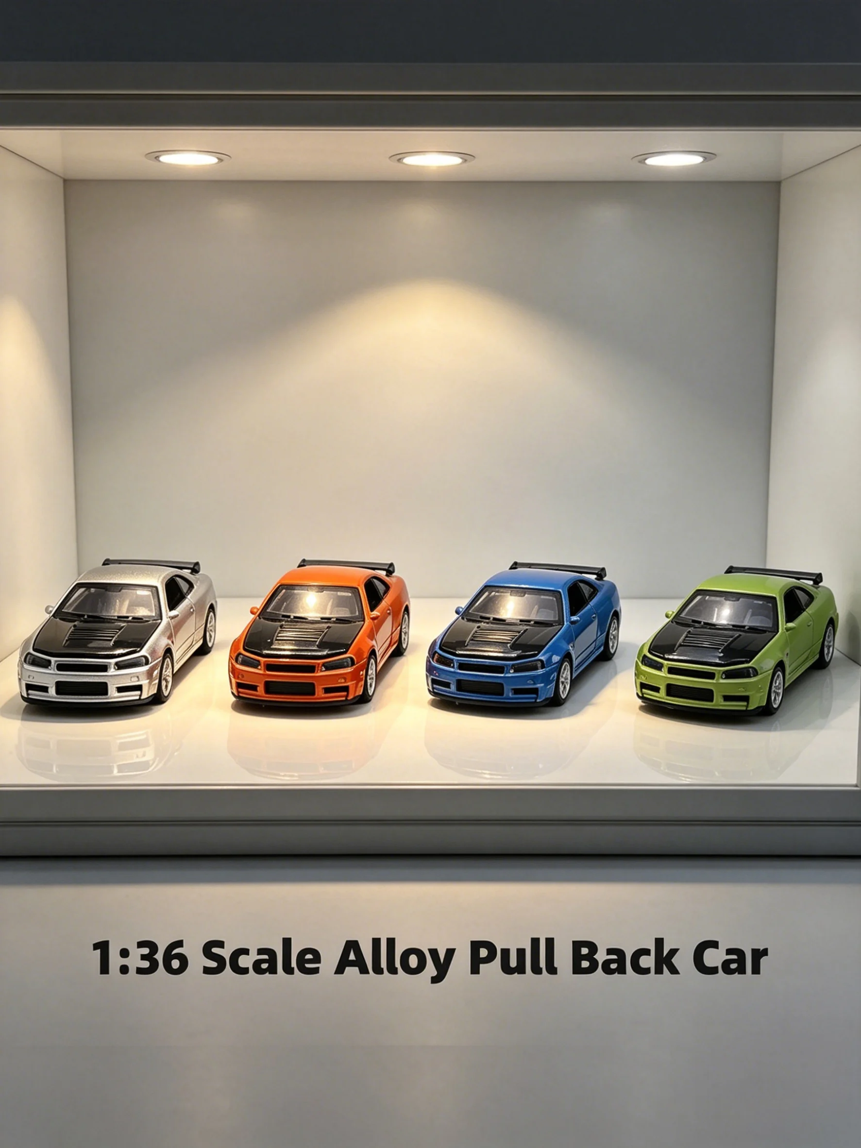 (Corrugated Box) 1/36 Scale, Nissar Skylar GR Z34 Model Toy Car, Powerful Spring Function, Metal Casting, Boy's Toy, The Best GI