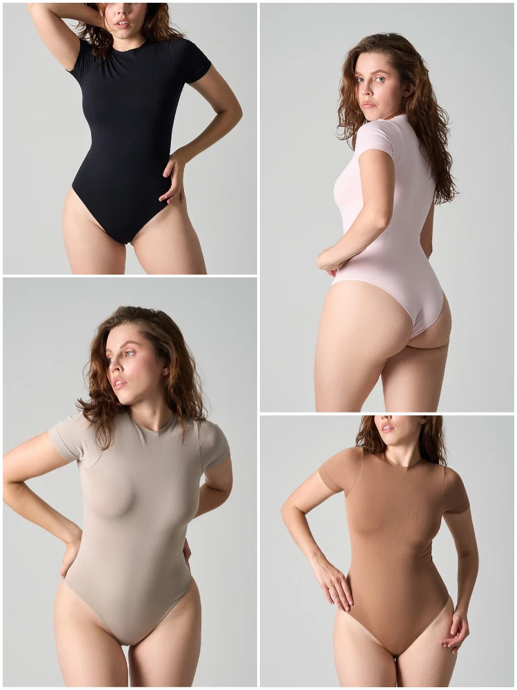 VITALINOVO Damen-Body mit Rundhalsausschnitt und langen Ärmeln, Basic Slim Fit, bequem, leicht, zum Schichten, sexy Tanga-Top, Herbst-Winter-Outfits – Detail 20