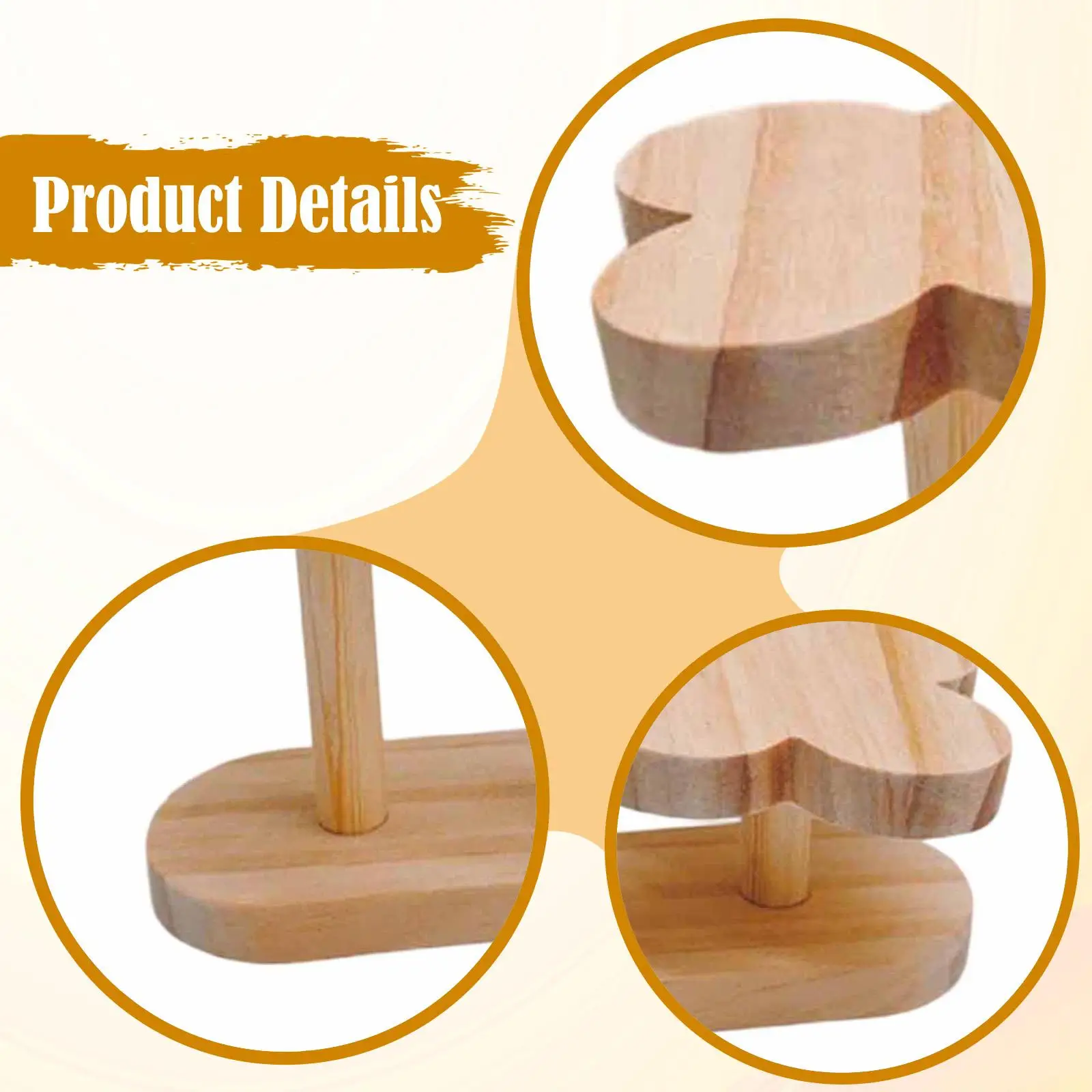 

Tabletop Display Riser Wooden Figurine Stand for Cupcakes Toys Makeup Jewelry and Small Plants