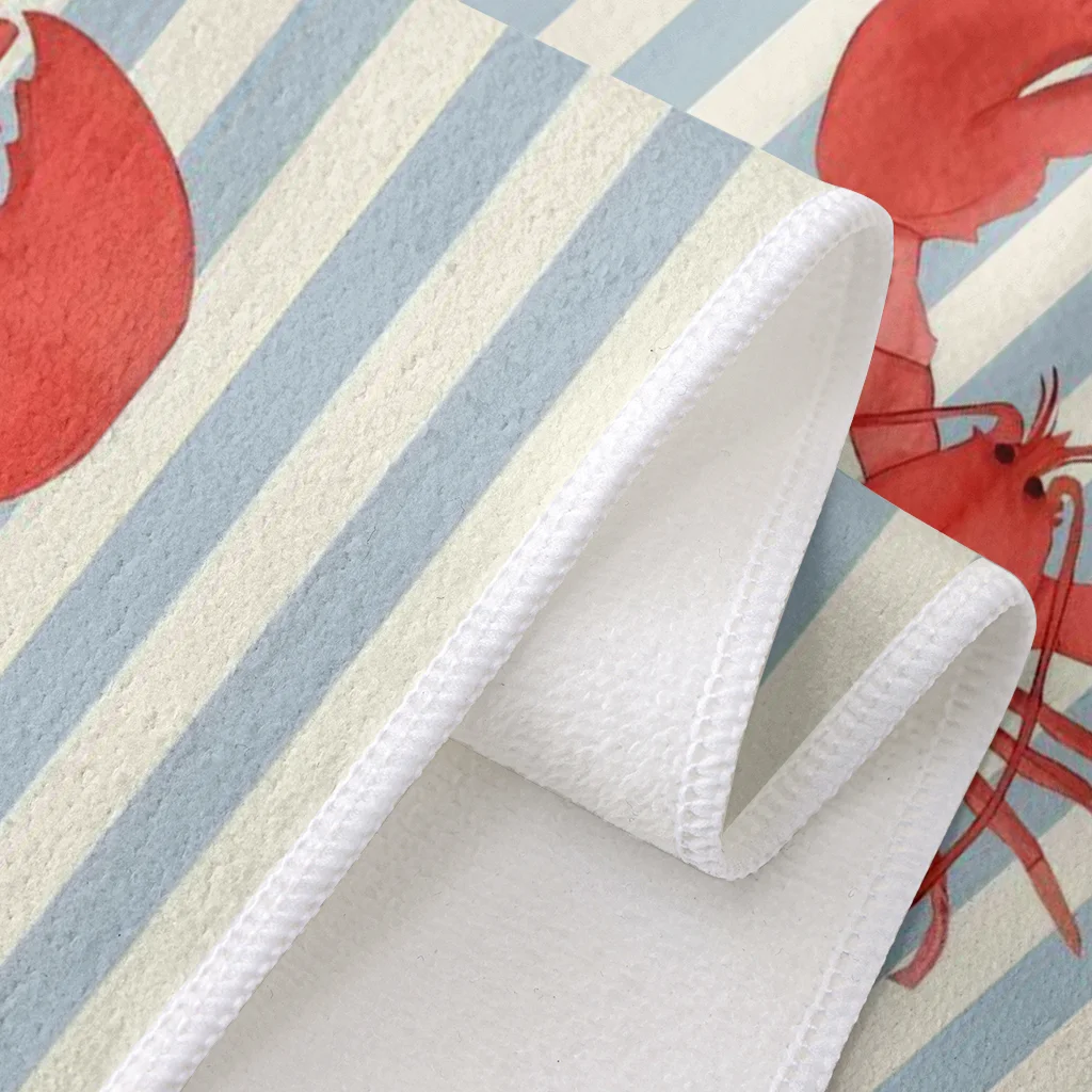 قطعتان من مناشف المطبخ المخططة العتيقة على شكل جراد البحر والسردين، مجموعة مناشف 40 سم * 60 سم، قماش تنظيف ناعم فائق الامتصاص، منشفة شاي الخبز، منشفة يدوية، قماش تنظيف، ديكور المطبخ، أساسيات المطبخ، أساسيات المنزل #5