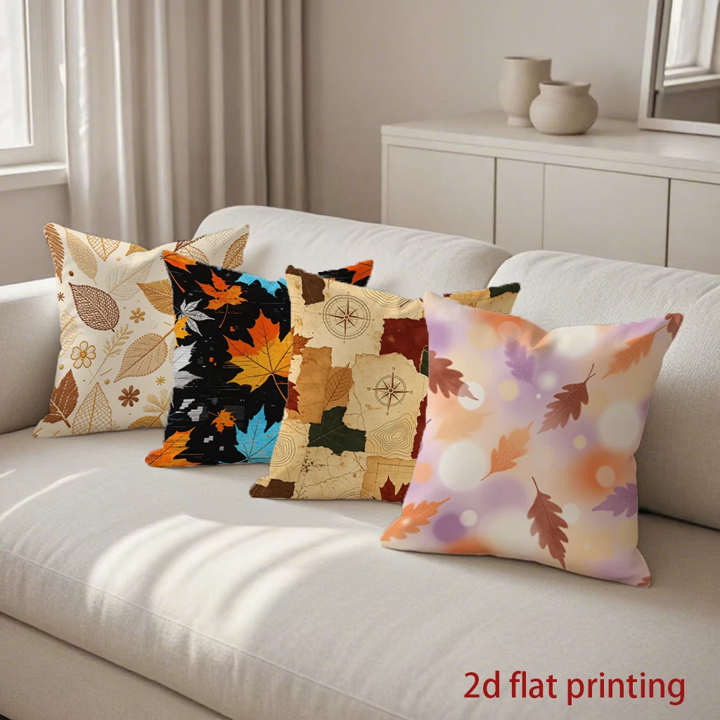 Fall Leaves Throw Pillow Covers Pattern Cushion Cover Suitable for Sofa Bedroom Car Pillow Cover