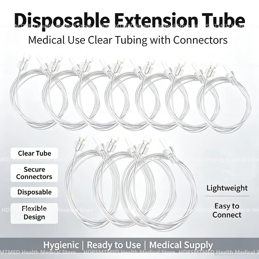 5-50pcs 30-150CM Infusion Extension Tube Sterile IV Infusion Extension Line Disposable IV Infusion Extension Hose for Syringe