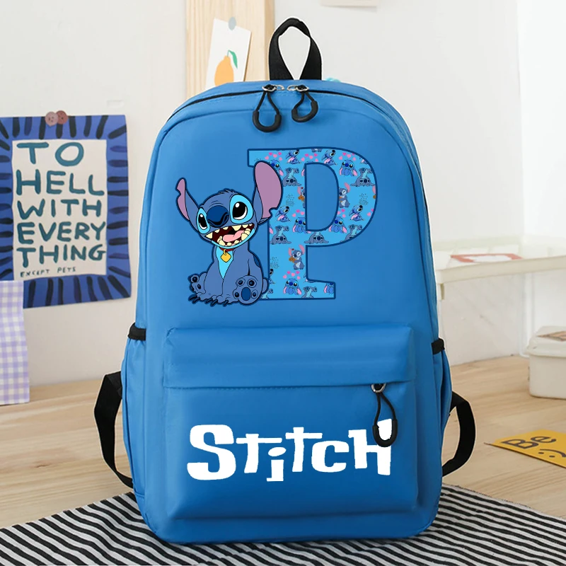 New Disney Stitch Backpack Cute Cartoon Letter Printed Kids Backpacks Kawaii Boys Girls Schoolbags Children School Backpack