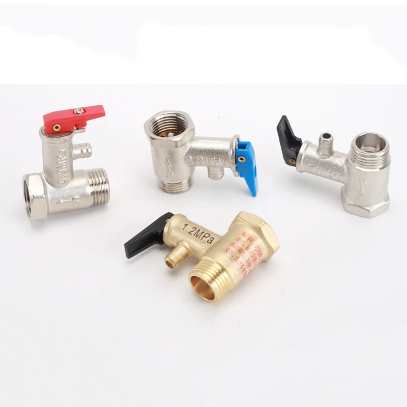 Valvola di sicurezza 3/4 "1/2" per scaldabagno con interruttore maschio femmina giunto in rame raccordo unidirezionale valvola di ritegno limitatrice di pressione