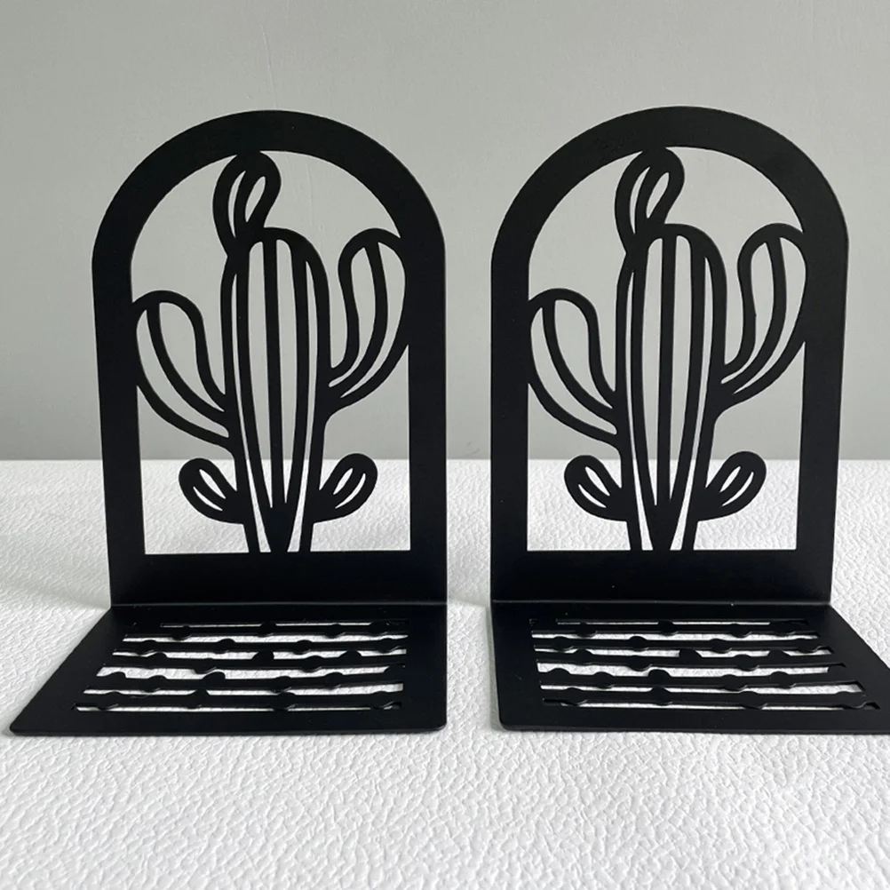 

2Pcs Stylish Cactus Bookends Decorative Book Ends for Shelves Functional Book Holder Study Organization Accessory