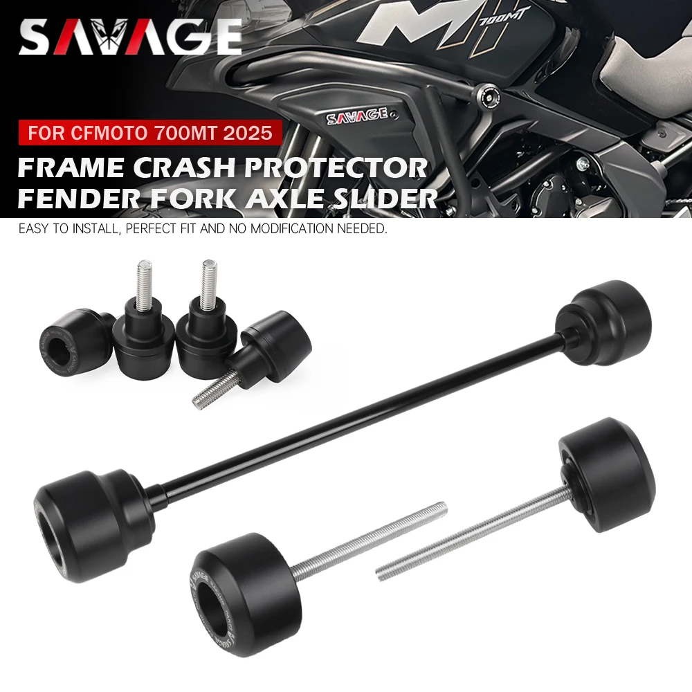 

Защитные слайдеры для рамы мотоцикла CFMOTO 700MT 2025+ (защита передней оси, крыльев, вилки) CF-Moto 700 MT