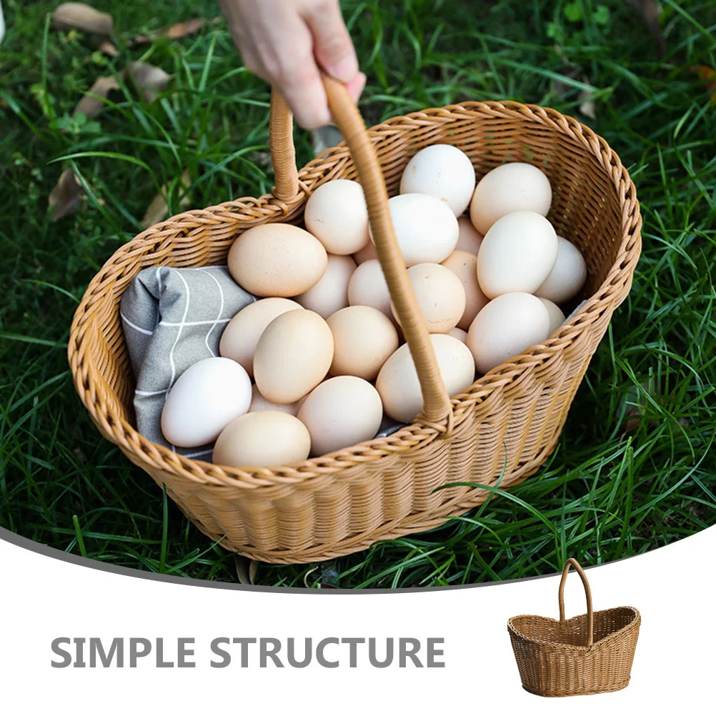 Mir de Shopping en Rotin, mir Cadeau, Support Alimentaire, Rangement Multifonction, JxConteneur