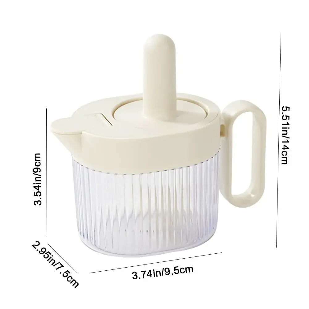 Plastic Spoon Lid Integrated Seasoning Box Transparent Large Capacity Telescopic Seasoning Tank Waterproof with Handle