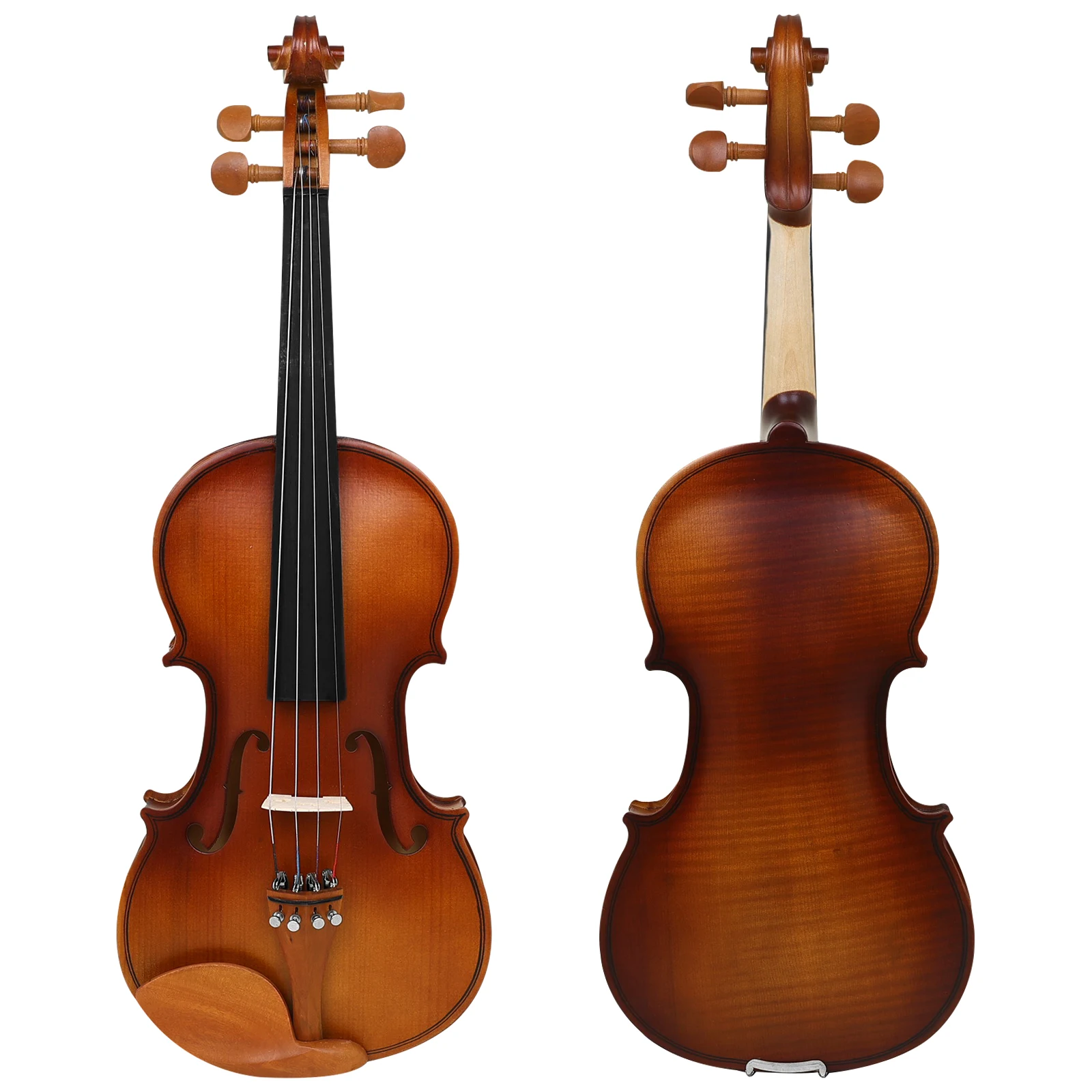 كمان للمبتدئين من Astonvilla AV-213 - كمان من خشب الزيزفون المصفح بنمط شريط النمر وتركيبات خشبية كمان بالحجم الكامل 4/4 كمان