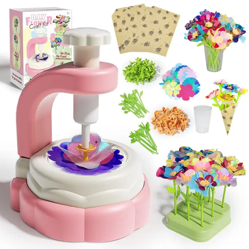 

DIY Craft Kits Toys for Kids - Flowers Market Toy, Build Your Flower Bouquet, Educational Activity Preschool B-Day Gifts