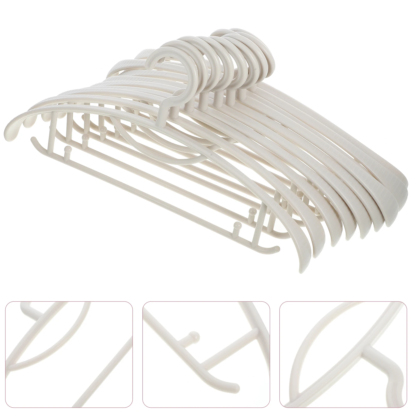 

10 Pcs Non-slip Hanger Clothing Hangers Clothes Accessories Plastic Traceless Anti-skid Foldable Travel