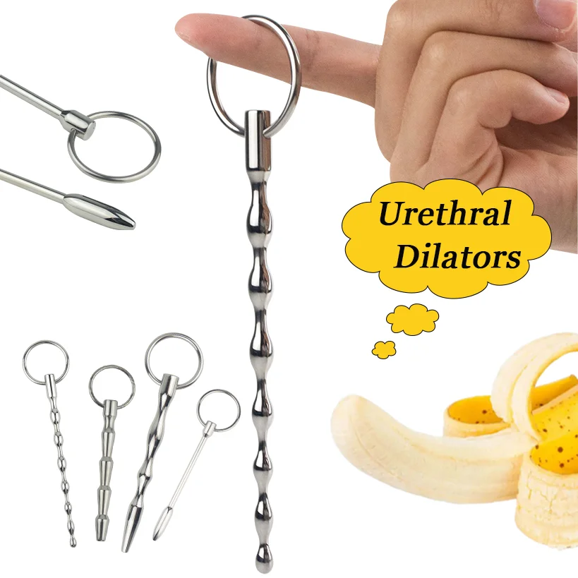 

New Stainless Steel Urethral Sound Dilators Penis Plug with Ring Male Masturbator Insert Rods Adult Product Sex Toys for Men 18+