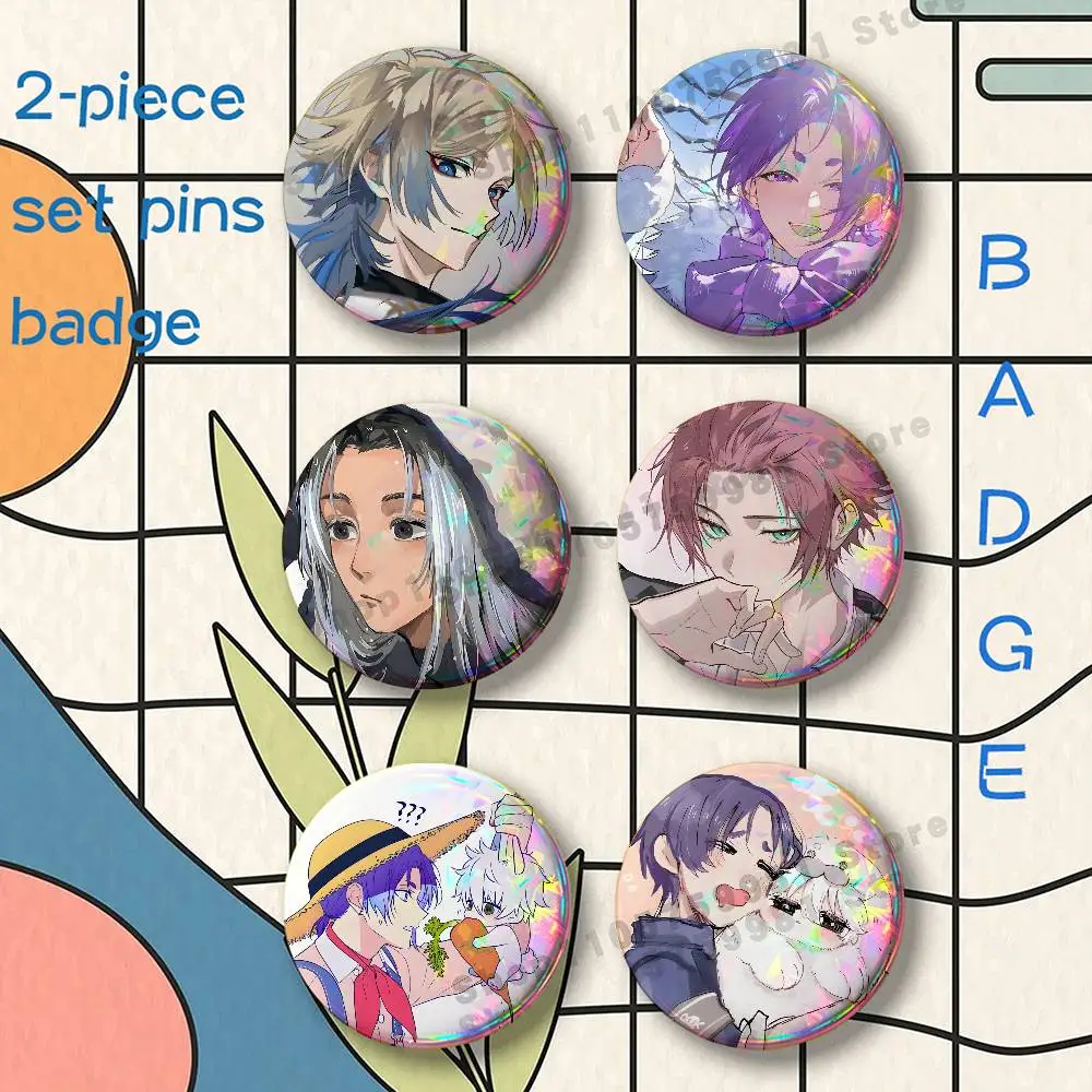 Michael Yoichi Rin Seishiro Brooches for Backpack Accessories 25 32 44 58 75mm Round 2-piece set Free Mix