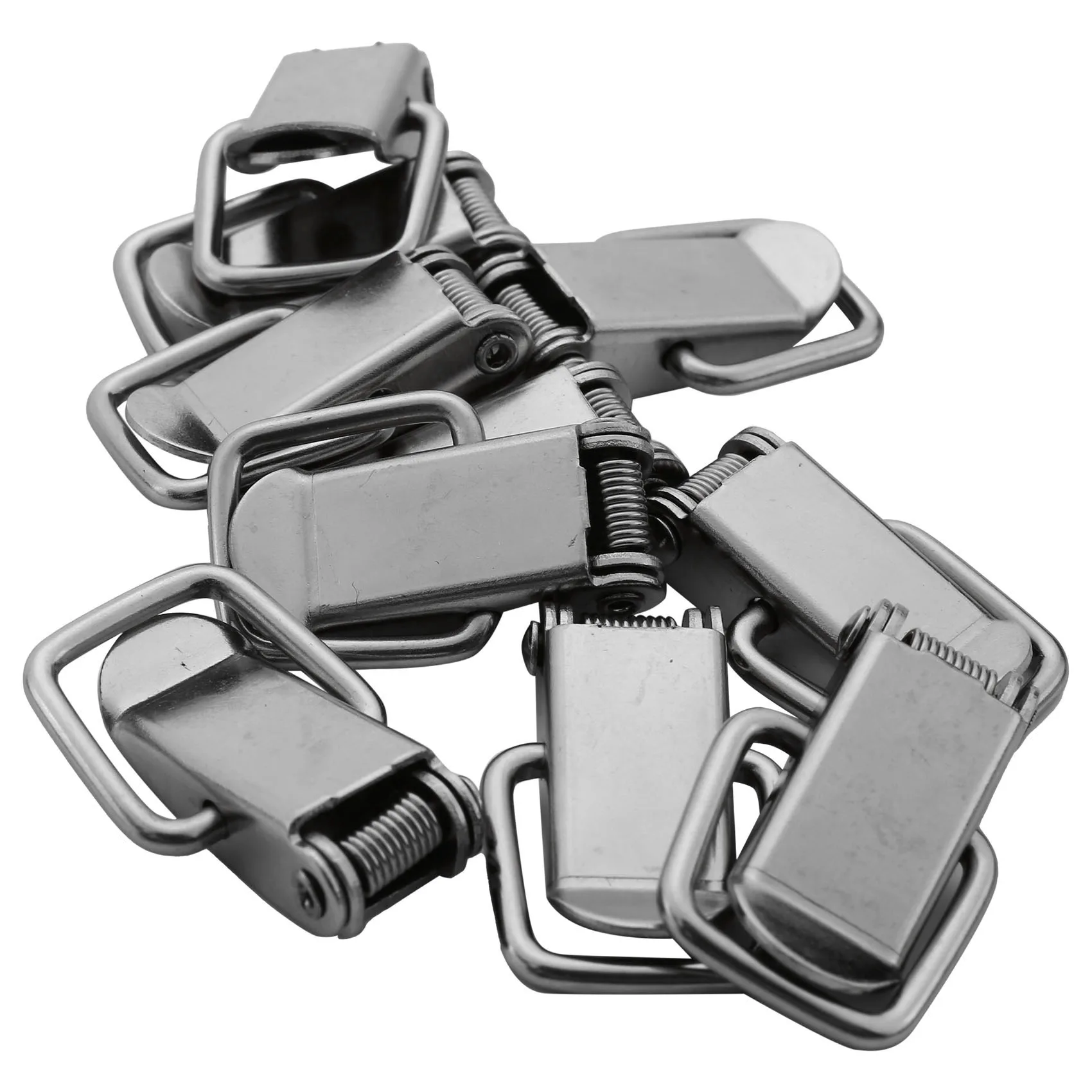 AB42-60Pcs Cabinet Spring Loaded Iron Straight Loop Toggle Latch 45Mm Length