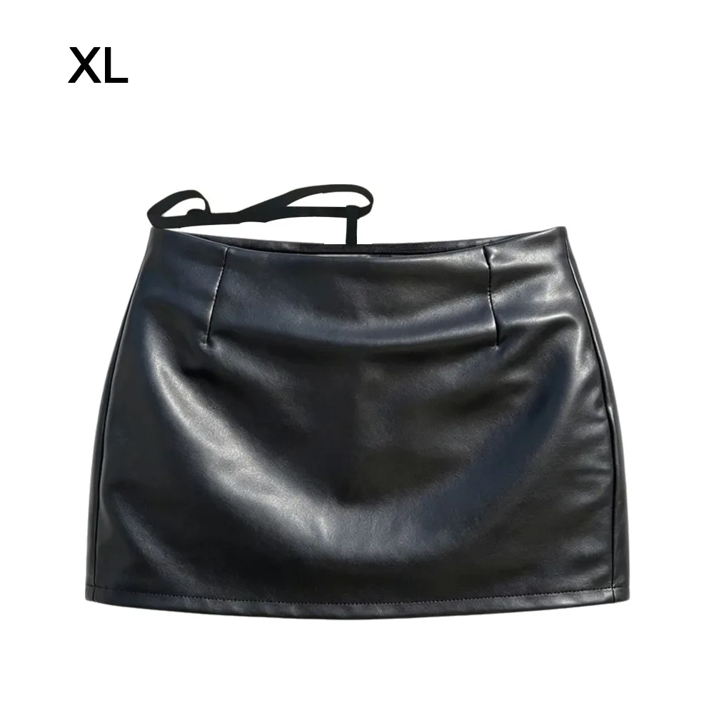 Low Waist PU Leather Skirt Short Length Half Length Faux Leather Skirt Tight Fit All-Match Design Bodycon Mini Skirt For Women