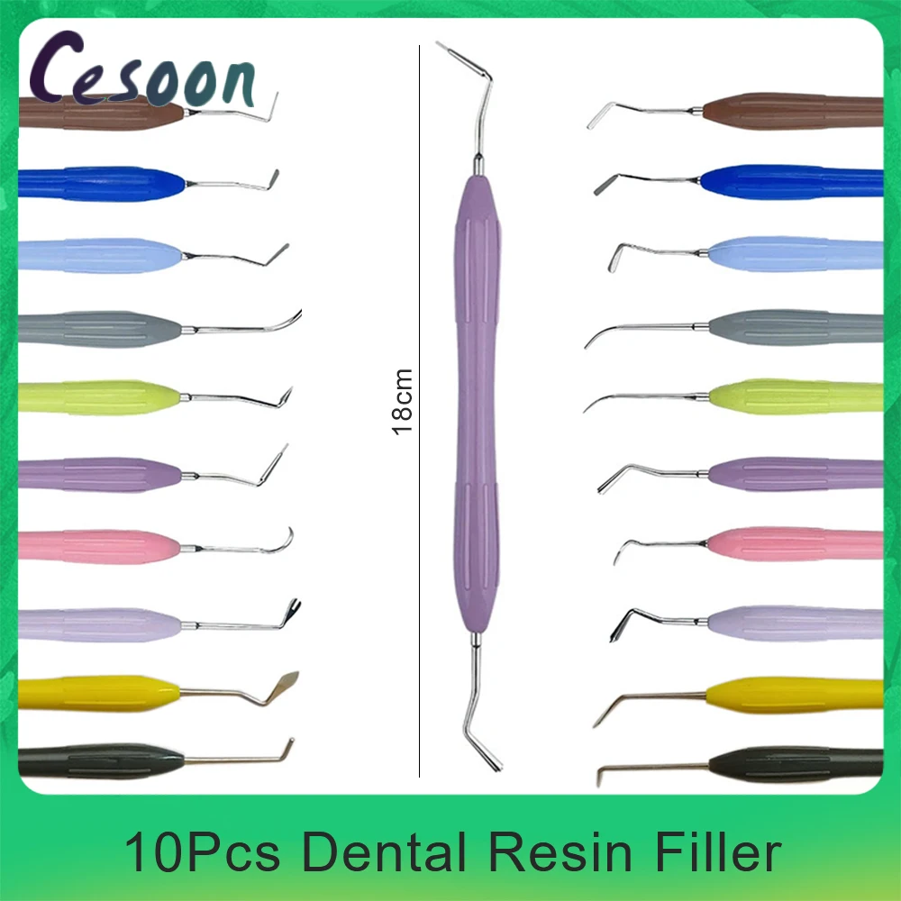 10Pcs Double Head Dental Composite Resin Filling Instrument Kit Spatula Aesthetic Restoration Tool Filler Repair Dentist Tools