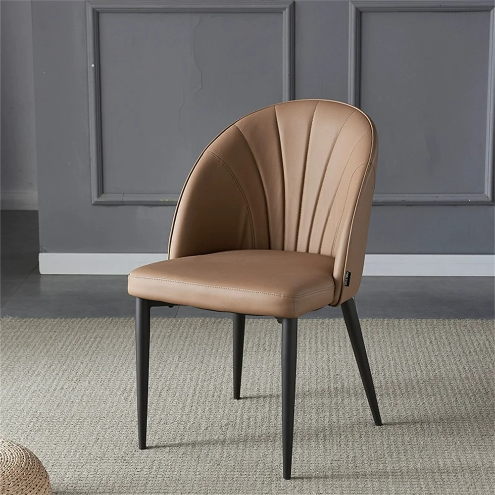 

Hot Sales Shell Backrest Commercial Combination Study Simple Italian Coffee Style House Furniture Metal Frame Curved Soft Sitt